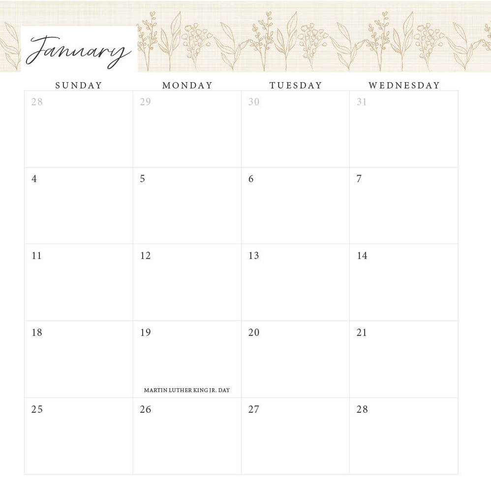 2026 Spaces Planner - Linen