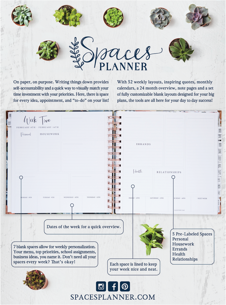 2024 Spaces Planner - Dark Green Sprig