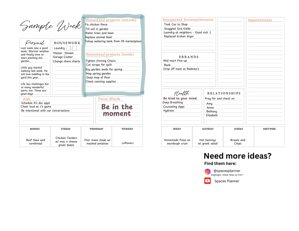2026 Spaces Planner - Linen