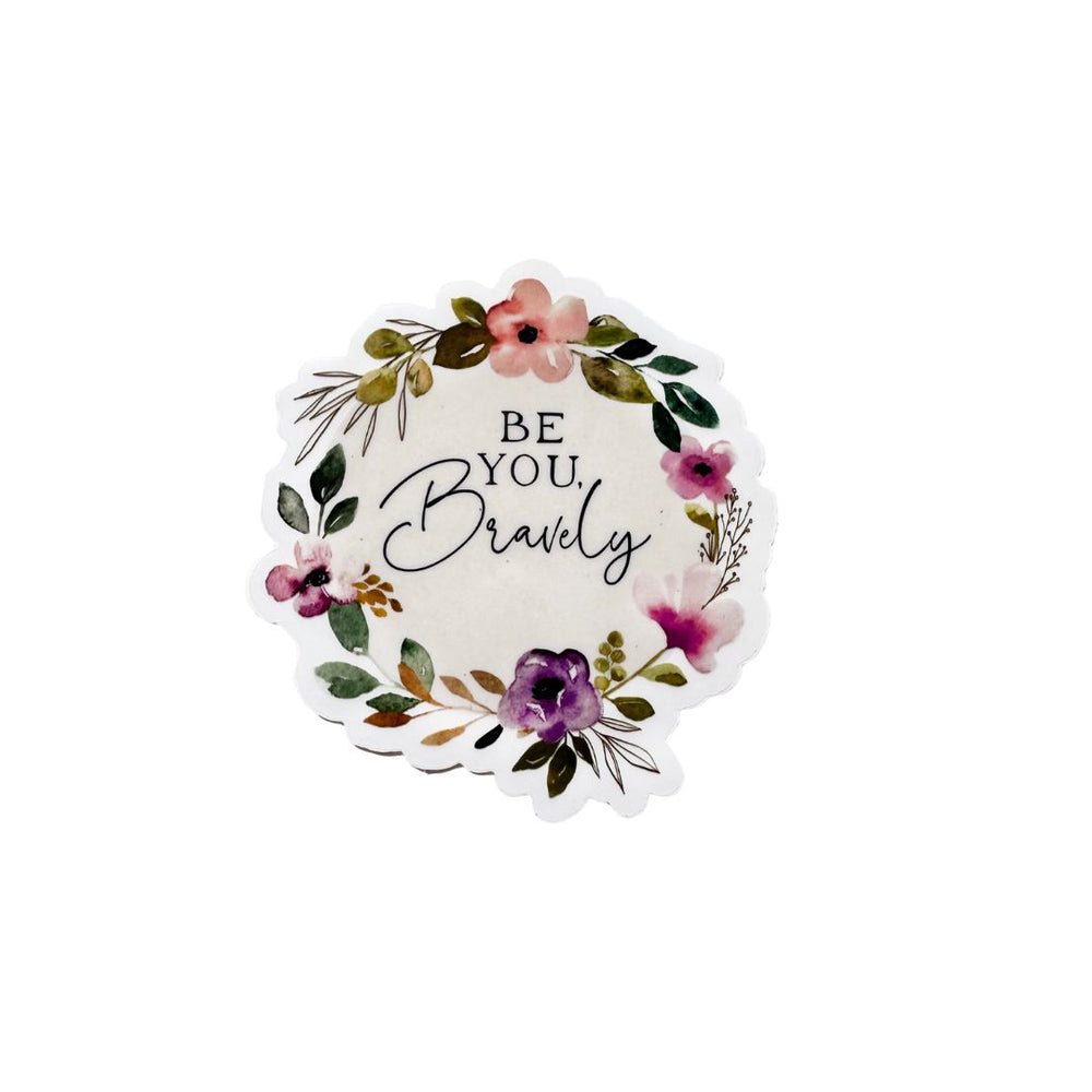 Clear Vinyl Quote Floral Sticker | Autumn Amethyst Floral
