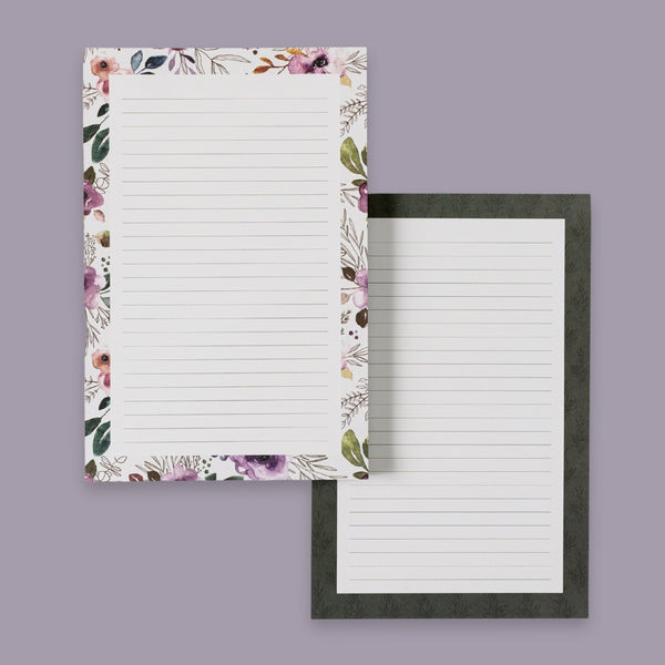 Everyday Lined Notepad Set | Autumn Amethyst Floral – Spaces Planner