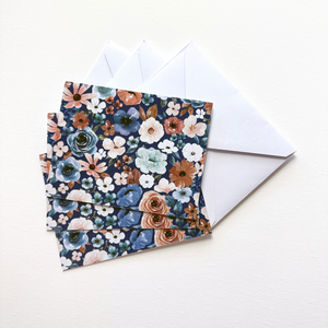 Notecard Set of 12 | Rust and Royal Floral